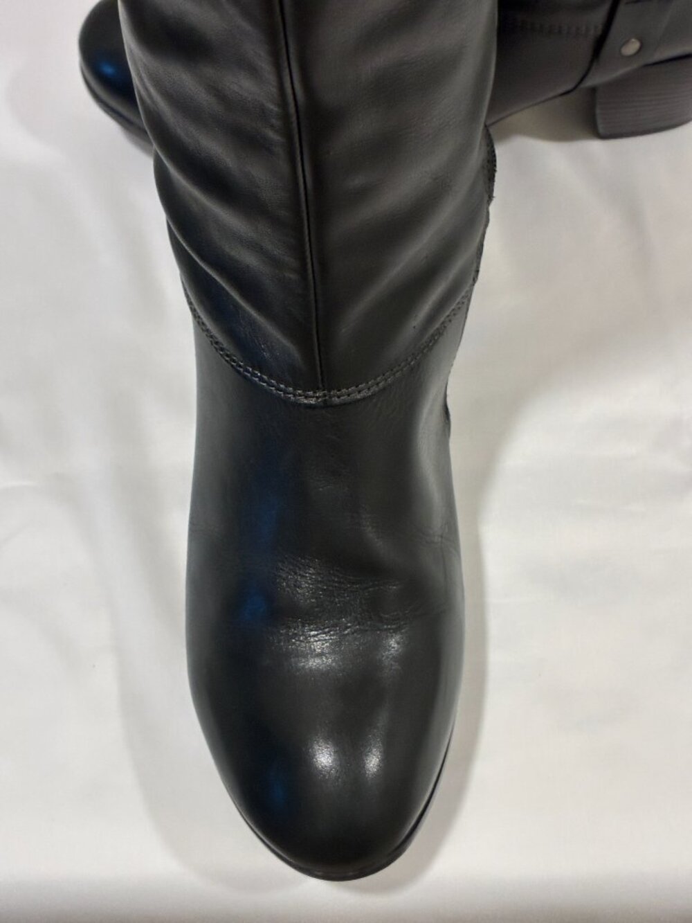 ERIC MICHAEL Black Leather Side Zip Knee High Boots Portugal Women 8.5/39 - Picture 2 of 14